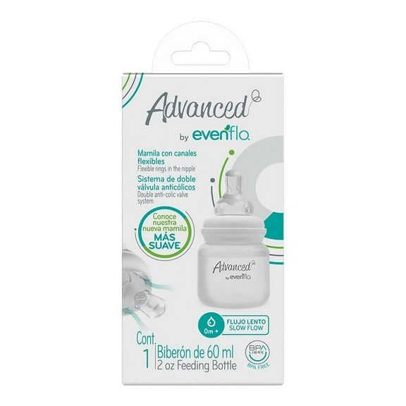 Biberón Advanced by Evenflo Light Flujo Lento Recién Nacido 2 oz 1 Pieza