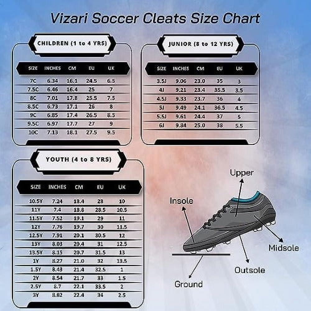 Vizari Kids Laguna Junior Firm Ground Outdoor Soccer Cleats/Shoes | for Boys and Girls - Royal Blue / Orange