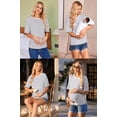 thumbnail image 5 of EKOUAER Maternity Shirts 3 Packs Short Sleeve Womens Oversized Pregnancy Tops Split Side Postpartum Blouse Clothes, 5 of 6
