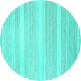 thumbnail image 1 of Ahgly Company Indoor Round Solid Turquoise Blue Modern Area Rugs, 3' Round, 1 of 4