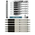 thumbnail image 1 of Zebra F-402 Ballpoint Stainless Steel Retractable Pens with Refills, Fine Point, 0.7mm, Black Ink, 12-Count Bundle with Plastic Reusable Pouch, 1 of 4