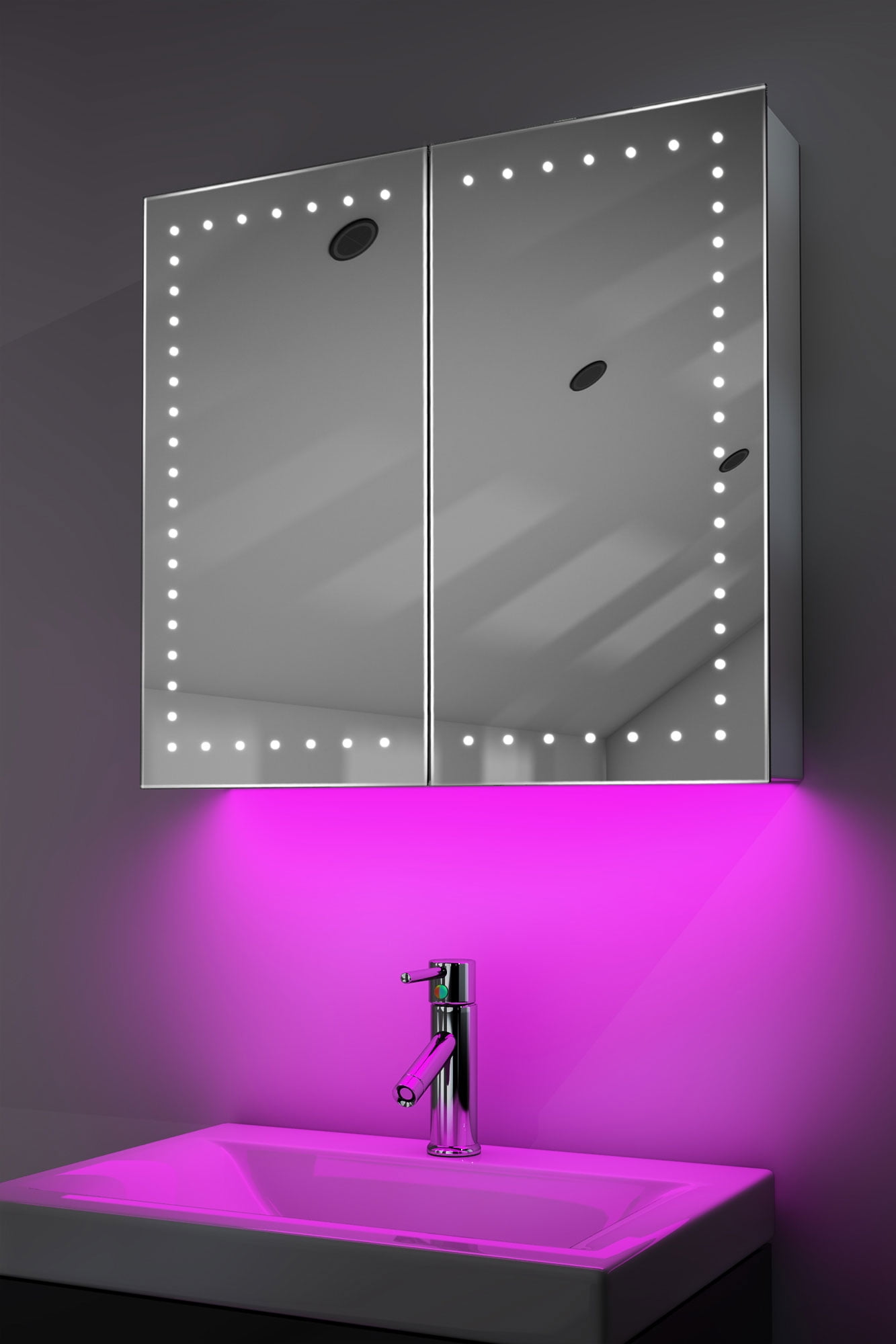 Bathroom Bluetooth Mirror With LED Under Lighting, Demister, & Sensor k359aud Walmart