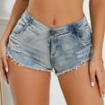 thumbnail image 3 of REALiKUN Women’s Low Rise Ripped Denim Shorts Sexy Distressed Micro Hot Pants Summer Casual Mini Short Jeans, 3 of 8