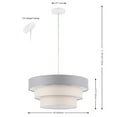 thumbnail image 3 of SAFAVIEH Clelia LED Grey Fabric Pendant Light with Grey Linen Shade, 3 of 8