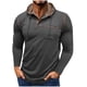 thumbnail image 2 of pstuiky camisa de manga larga para hombre, Suéter informal de color liso para hombre, cárdigan con botones, bolsillo, mangas largas y capucha tops de invierno para hombre l, 2 of 7