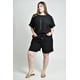 thumbnail image 1 of Conjunto blusa y short con textura Roman Fashion /Tallas Extras, 4375 (Negro) negro 40, 1 of 6