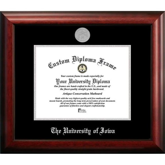 Campus Images IA995SED-1185 11 x 8.5 in. University of Iowa Silver Embossed Diploma Frame