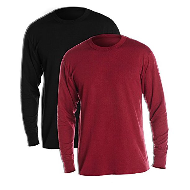 Duofold Men`s Thermals MidWeight LongSleeve BaseLayer Shirt,KMW1,XL,Bordeaux (Pack of 2) (1