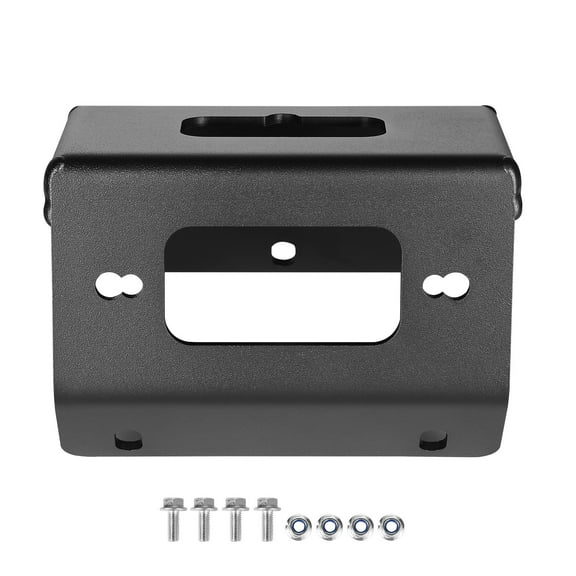 KFFKFF Winch Mount for 2000-3600 lbs Capacity, Compatible with Select Honda Foreman and Rancher Rubicon Models (2014-2021), Dual Mounting Holes, Durable Powder-Coated Steel, Black Finish