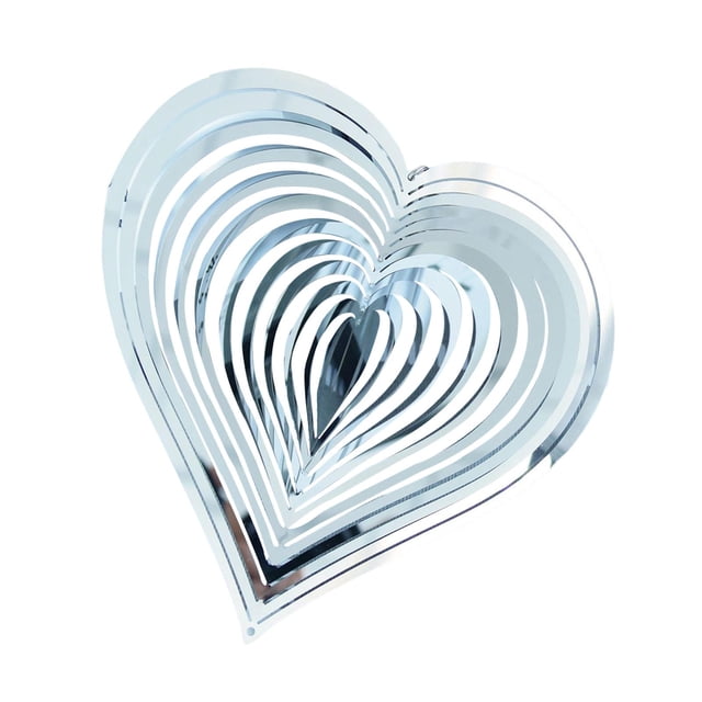 Escultura de hilanderos de corazón, carillón , adornos de arte , artesanías, decoraciones 3D giratorias para colgar en 15cm Sunnimix campanas de viento