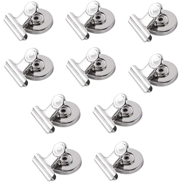 10PCS Magnetic Clips Strong Fridge Magnet Hook Clip for Family School Freezer Kitchen Refrigerator, Silver