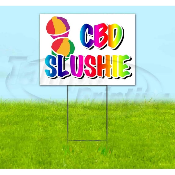 Rainbow Cbd Slushie V2 (18" X 24") Yard Sign, Includes Metal Step Stake