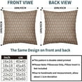 thumbnail image 4 of Floral Block Print Pillow Covers 18x18 Set of 2 Brown Cream Rustic Old Style Outdoor Decorative Throw Pillows Farmhouse Vintage Flower Pillowcases Decor for Home Sofa Couch Bed, 4 of 6