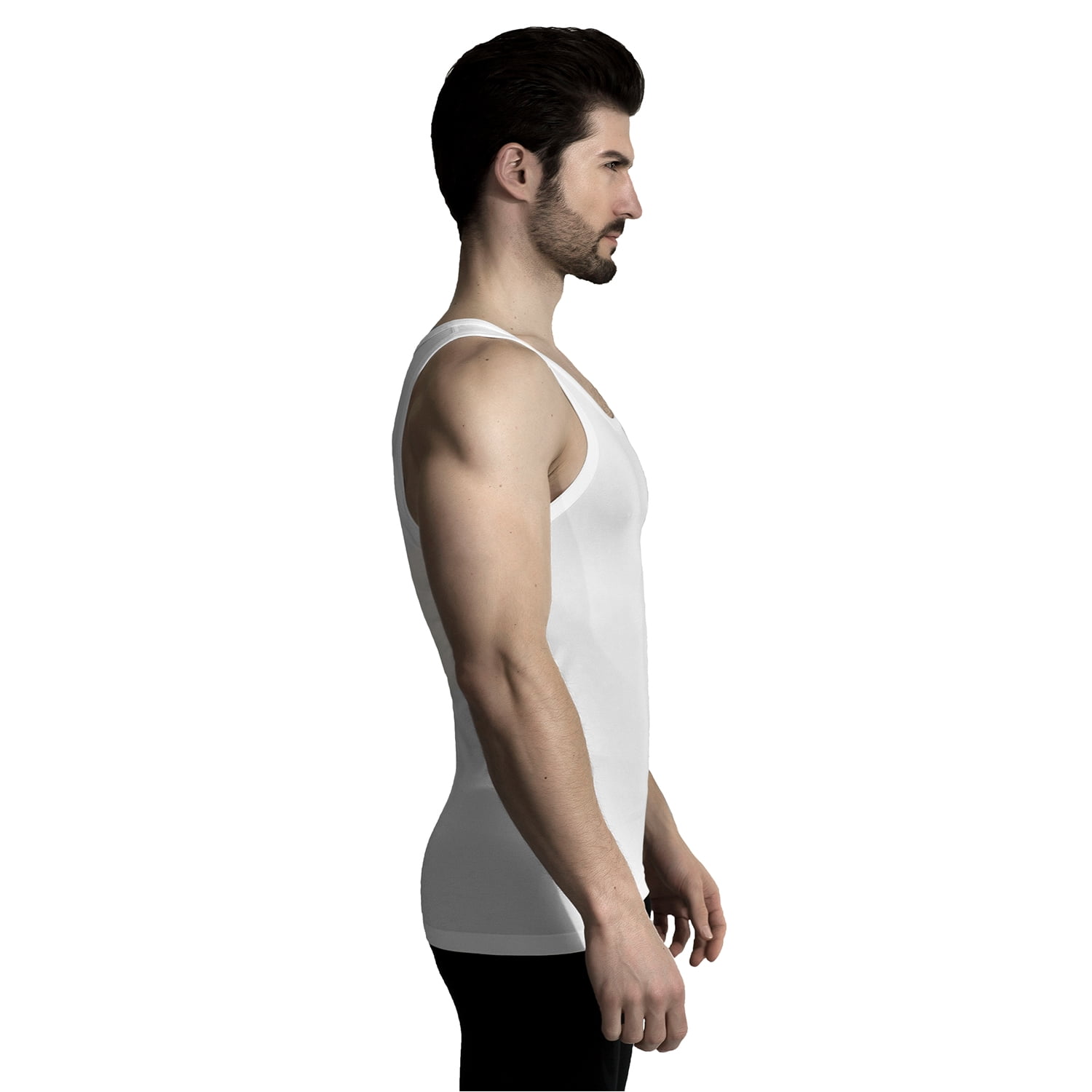 +MD Bamboo Rayon Undershirts for Men Crew Neck Comfy Breathable Soft Tank Tops Moisture Wicking Undershirts