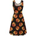 thumbnail image 4 of Vestido sin mangas cómodo suelto con estampado de Halloween con cuello redondo de verano para mujer a la moda Fridja  hjkh340, 4 of 5