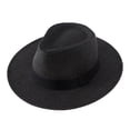 thumbnail image 2 of Aihuaihua Straw Fedora Hats for Men Women, 1920s Short Brim Trilby Panama Hat Summer Beach Sun Cap Black, 2 of 4