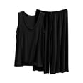 thumbnail image 2 of TMOYZQ Women's 2 Piece Lounge Sets Soft Pajamas Set Sleeveless Tops with Wide Leg Capri Pants Set Tracksuit Summer Outfits Set, 2 of 3