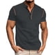 thumbnail image 2 of pstuiky camisetas de hombre, Camiseta de merbau con botones y cuello alto para hombre ropa de hombre s, 2 of 5