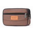 thumbnail image 7 of KGOTA Men Change Pouch Canvas Zipper Coin Purse With Multi Pocket (Coffee Style One), 7 of 7