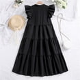 thumbnail image 4 of Coerni Robe Princesse à Manches Volantées pour Filles Robe de Soirée Noire Élégante Mignonne Taille Haute Robes de Fête d'Anniversaire, 4 of 8