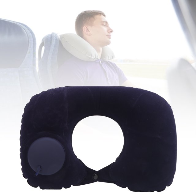 Almohada en forma de u, cojín inflable suave para reposacabeza para uso en viajes