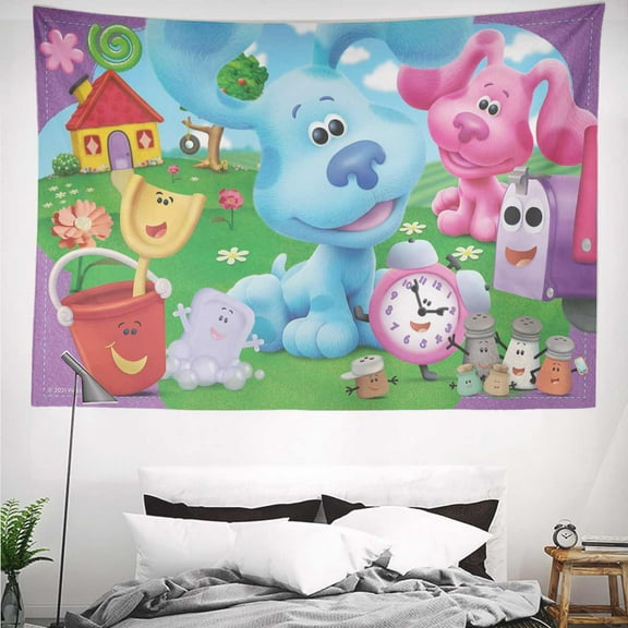 Blue's Clues Tapestry Gift Wall Hanging Backdrop for Room Bedroom Girls Fans Background Banner Party Birthday Supplies Decor