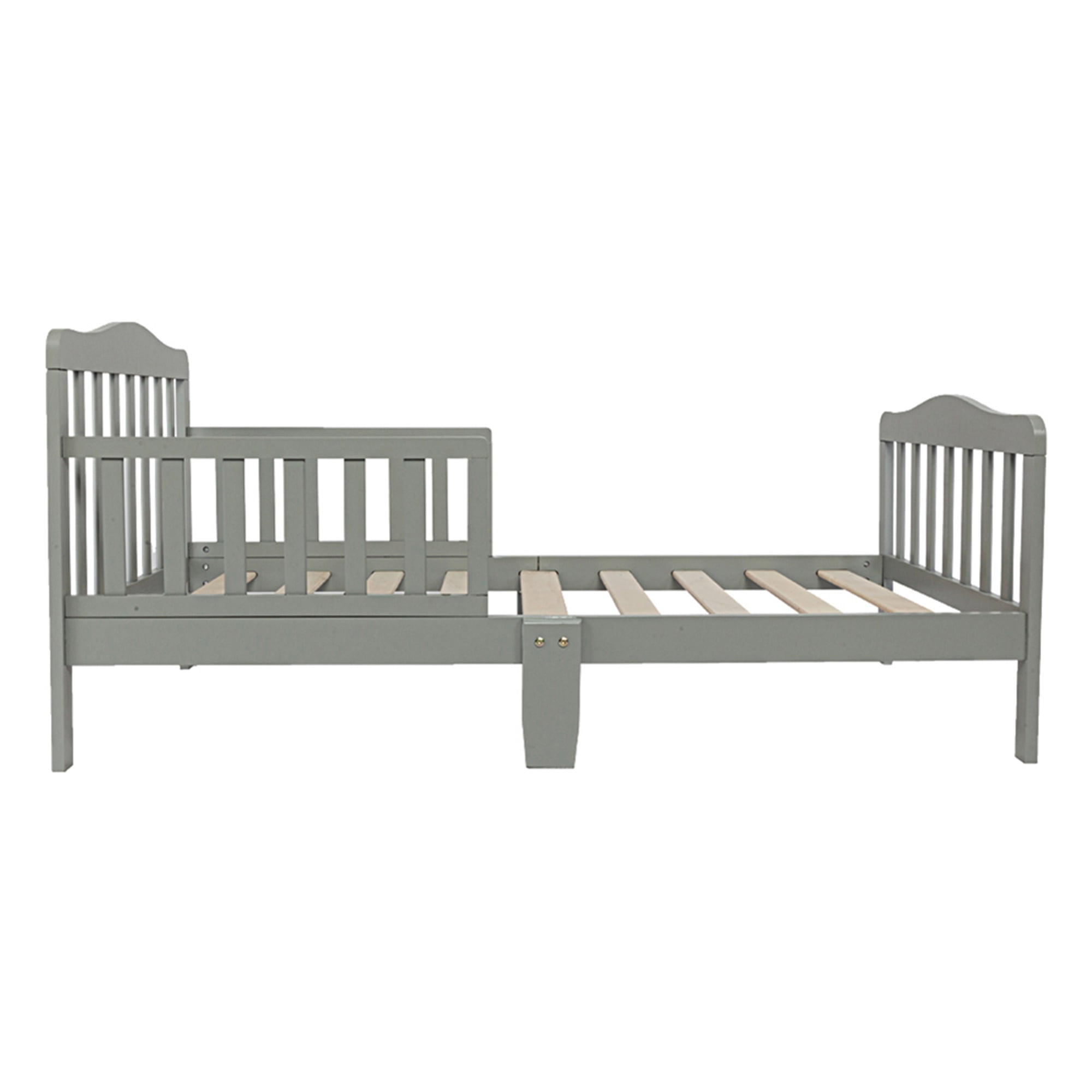 Kadyn Toddler Bed, Classic Solid Wood Children's Bed Frame with Safety Rails, Wooden Bed Frame Toddler Bed with Wooden Slat Support, Boys and Girls Bedroom Furniture Kadyn Toddler Bed, Classic Solid Wood Children's Bed Frame with Safety Rails, Wooden Bed Frame Toddler Bed with Wooden Slat Support, Boys and Girls Bedroom Furniture
