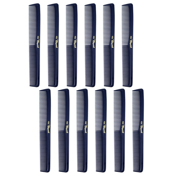 Krest Cleopatra 400. 7 in. All Purpose Hair Comb. Hair Cutting Combs. Barber’s & Hairstylist Combs. Dark Blue. 12 Pcs.