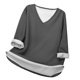 thumbnail image 1 of MHFRRA Camiseta Informal de Manga Larga con Cuello En V para Mujer. Camiseta Básica Cómoda para Uso Diario y Relajación. Ideal para Todas Las Estaciones. Combina Perfectamente con Jeans. Gris, 1 of 4