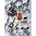 thumbnail image 5 of Juego de 12 cortadores de galletas con notas musicales, molde de metal para notas musicales, molde para instrumentos musicales, piano de cuarta nota de octava nota para hornear bricolaje, 5 of 5