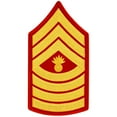 thumbnail image 2 of United States Marine Corps (USMC) Chevron Gold Embroidered on Red MGYSGT Master Gunnery Sergeant Male, 2 of 6