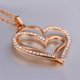 thumbnail image 5 of Double Heart Necklace Crystal Ornament Pendants Necklace Clavicle Chains Choker Necklace, 5 of 5