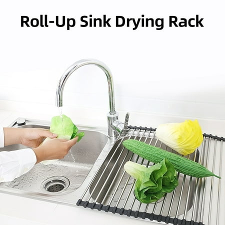Roll Up Sink Drying Rack Multipurpose Rollable Over The Sink