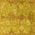 thumbnail image 1 of Ahgly Company Machine Washable Indoor Square Persian Yellow Traditional Area Rugs, 7' Square, 1 of 4