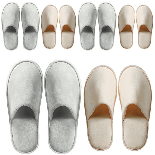 6 Pairs Spa Slippers, Non Slip Disposable Slippers For Guest, Washable
