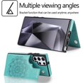 thumbnail image 2 of Design for Galaxy S24 Ultra Case with Credit Card Holder Slot PU Leather Wallet Phone Cases Stand Kickstand Durable Shockproof Protective Cover for Samsung S24U Women Men 6.8 inch Green, 2 of 13