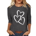 thumbnail image 3 of ShomPort 3/4 Length Sleeve Women's Tops Summer Casual Crew Neck T-Shirts Fashion Printed Pullovers, 3 of 3