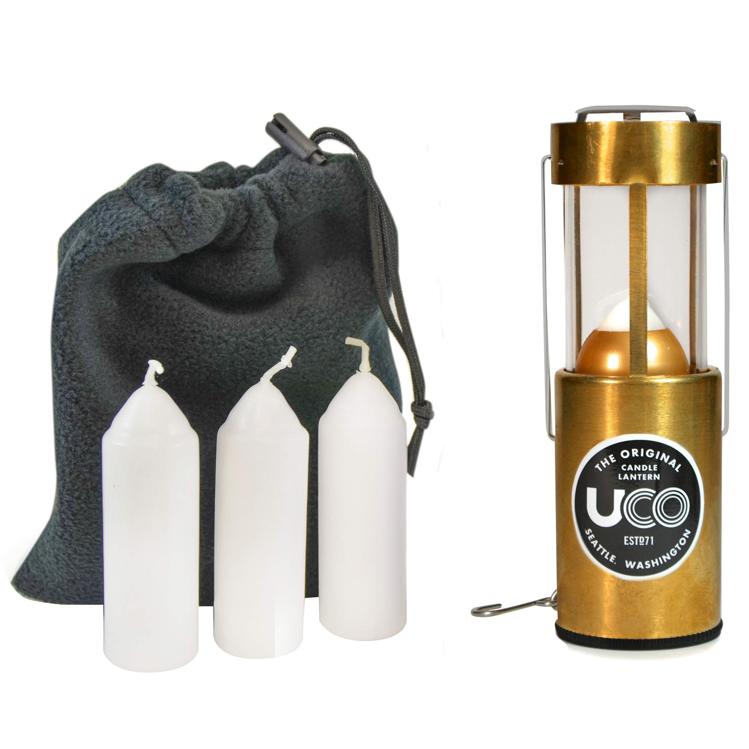 UCO Original Candle Lantern Value Pack with 3 Candles and Storage Bag 