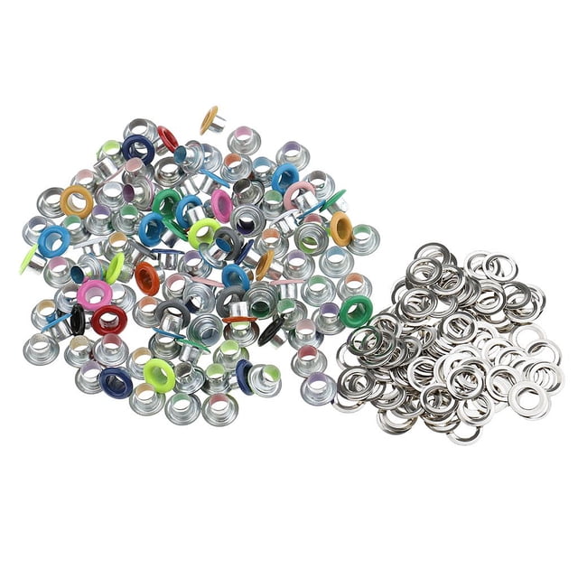 100 ojales metálicos para hebillas, ideales para marroquinería, scrapbooking y manualidades. Disponibles en tamaños de 3 mm, 4,5 mm, 5 mm y 6 mm. 45 mm