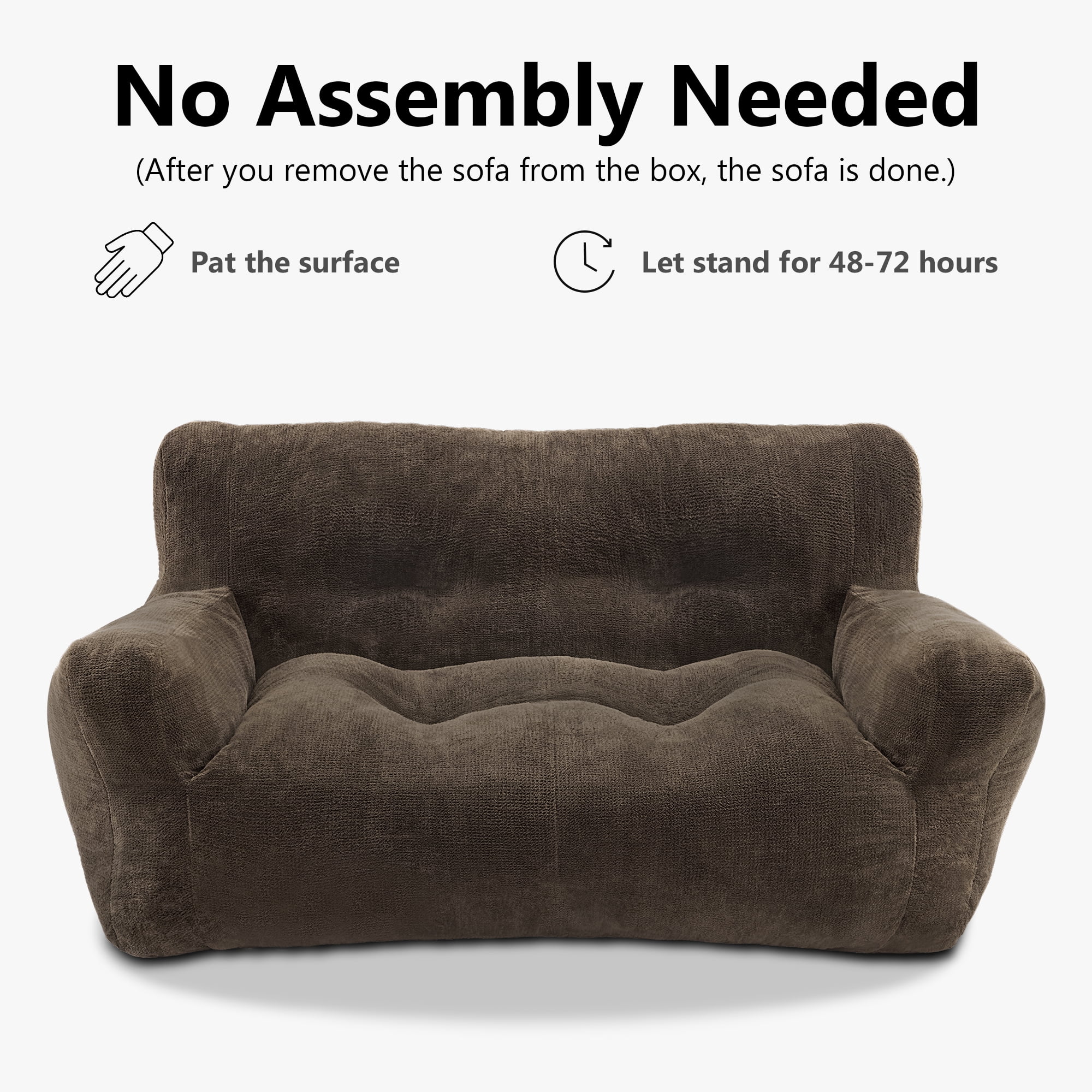 MCombo 43.3'' Large Pet Couch Dog Sofa Bed, Support up to 100lbs, No Assembly Need, Brown
