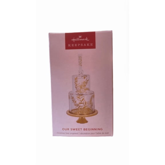 Hallmark 2025 Keepsake Our Sweet Beginning Glass Christmas Ornament New with Box