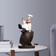 thumbnail image 5 of Figura de chef europea en miniatura, delicada estatua de cocinero, cocina de campo Sentarse en el barril de vino, 5 of 8