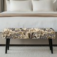 thumbnail image 3 of Jiueut Leopard Tropical Flower Leaf Print Dining Bench Slipcover, Breathable Bench Seat Protector Cover with Elastic Band Dustproof Rectangle Seat Cushion Long Chair Cover for Home Hotel, 3 of 7