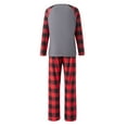 thumbnail image 7 of Christmas Family Matching Pajamas Set, Long Sleeve Santa Claus/Elk Print Tops with Plaid Pants, 7 of 7