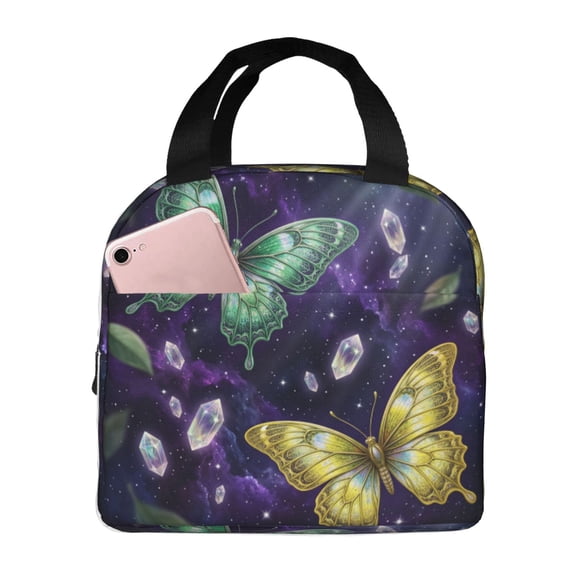 Butterfly Lunch Box For Women Insulated Lunch Bag Lunch Tote Bags Leakproof Cooler Lunch Case For Travel Work Picnic