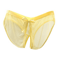 thumbnail image 2 of Fulorrnie Mesh Crotchless Women's Underwear Bow Accent Seamless Breathable Panties for Sexy Everyday Comfort, Yellow, One Size, 2 of 6