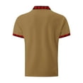 thumbnail image 4 of WAVSUF Lapel polo Shirt for Mens Soft Pique Polos Button T-Shirt Coffee Size 2XL, 4 of 5