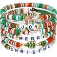 thumbnail image 1 of Paquete de 6 Pulseras de Navidad: Pilas Estilo Caramelo Joy & Merry para Mujer y Adolescentes - Regalos de Navidad Perfectos - de 3 Años a Adulto, 1 of 6
