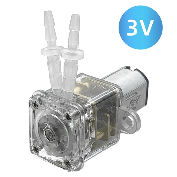 Bomba peristáltica GROTHEN Bomba peristáltica Bomba dosificadora Mini bomba Líquido Bomba de agua autocebante Tubo de silicona para acuario Tanque Laboratorio Análisis químico 3V 1 mm ID x 2 mm O