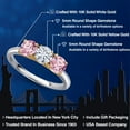 thumbnail image 2 of Gem Stone King 10K Two Tone Gold White Moissanite and Pink Lab Grown Diamond Engagement Ring for Women | 1.50 Cttw | Round 5MM | Gemstone Birthstone | Size 8, 2 of 7